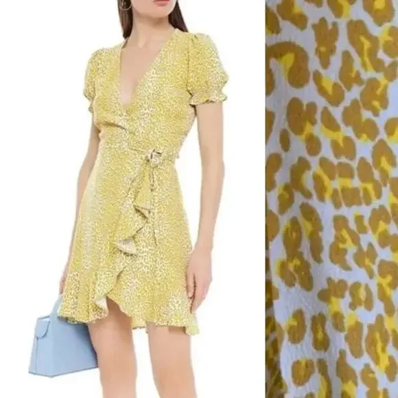 Diane Von Furstenberg Emilia leopard animal print wrap dress size small - Picture 1 of 10